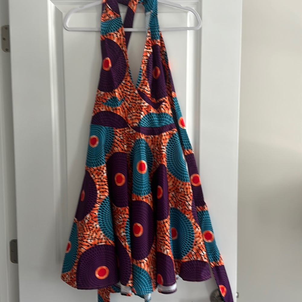Multi color halter dress